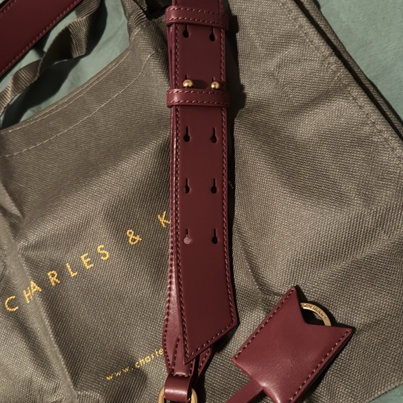 Charles and Kieth burgundy wine bag crossbody - Picture 9 of 12